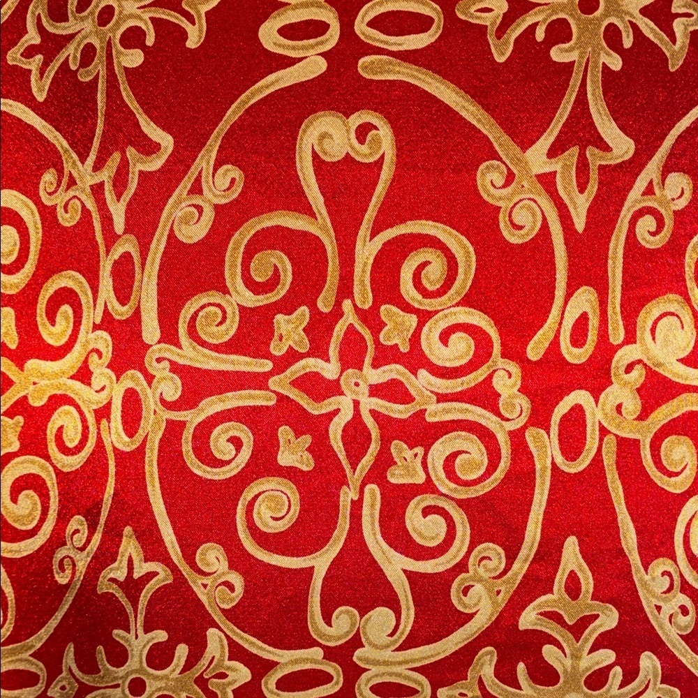 Natori Private Luxuries Robe Women L, Red/Gold Satin Robe Belt, Gold Piping. EUC - Picture 10 of 15